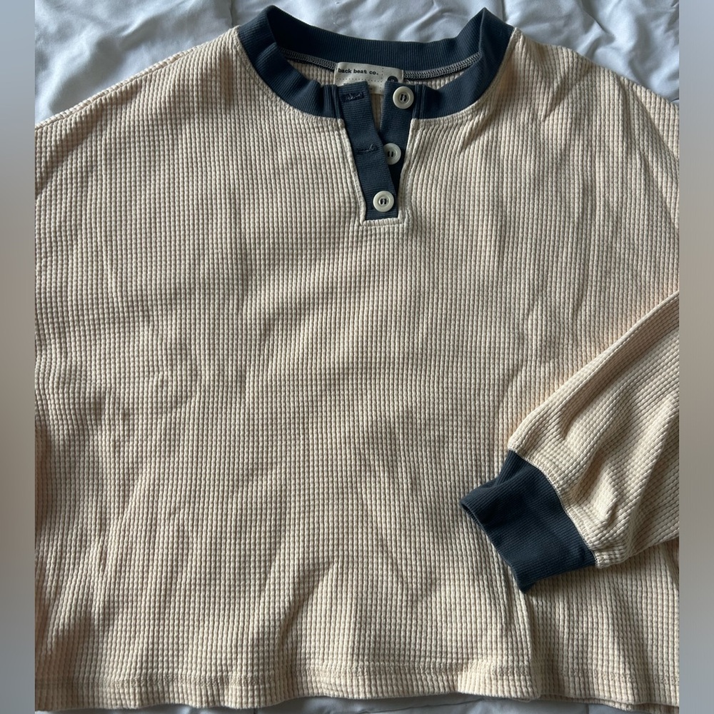 Back beat co M thick waffle long sleeve